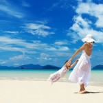 woman and girl on the beach